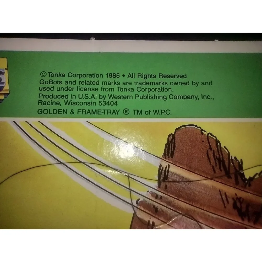 Vintage 1985 GoBots Golden Extra Thick Frame Tray Jigsaw Puzzle Tonka Ages 3 - 7